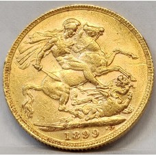AUSTRALIA 1899 . ONE 1 SOVEREIGN . PERTH . GOLD
